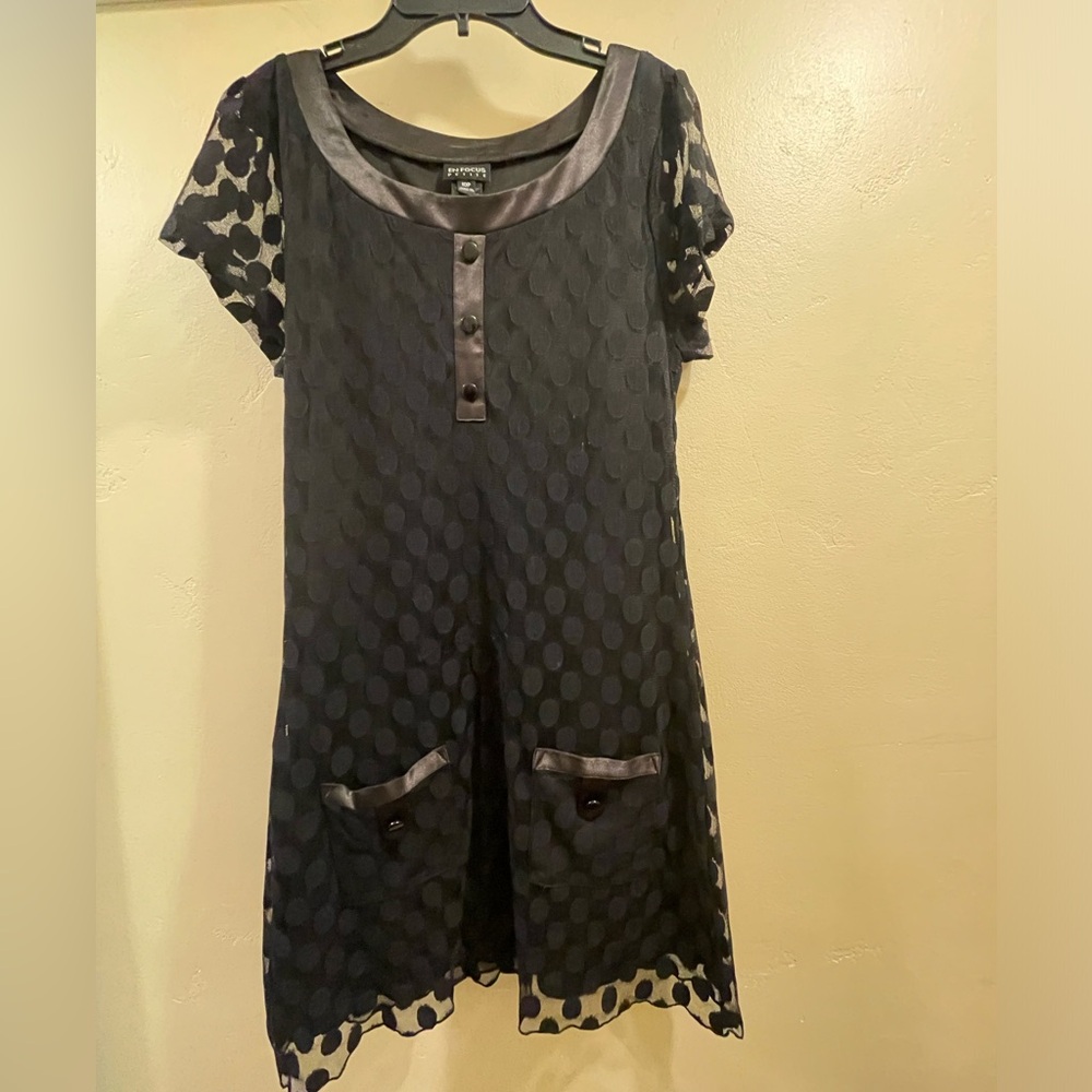 En Focus Black Polka Dot Dress